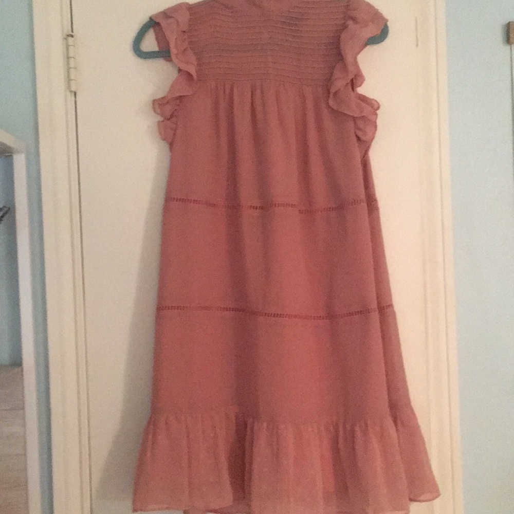 Blush ruffle sundress